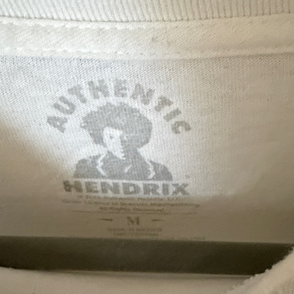 Jimi Hendrix White Graphic Short Sleeve T-Shirt - Picture 3 of 4